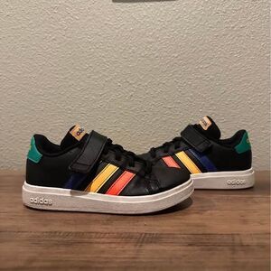 Adidas Kids Grand Court Rainbow Stripe Kid Sneakers Size 11k